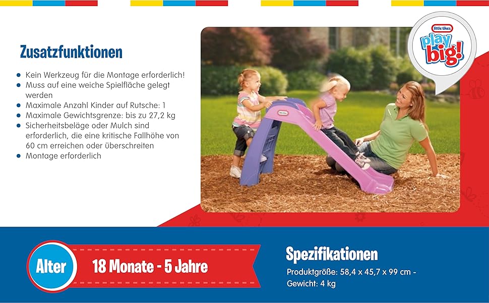 Дитячий гіроскаф Little Tikes First Slide - ігровий набір для дому та саду, безпечний та міцний, від 18 місяців