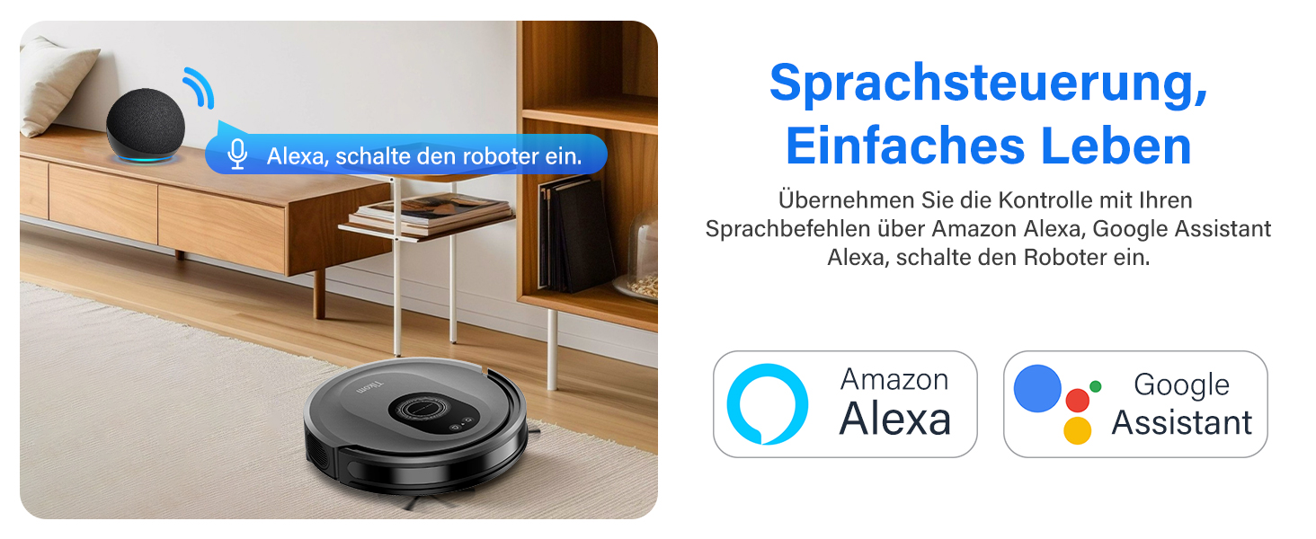 Робот-пилосос 2-в-1 з функцією миття підлоги Tikom G8000 Max, 5000Pa, самостійна зарядка, Wi-Fi, 150 хв, для тварин, килимів, твердих підлог, чорний