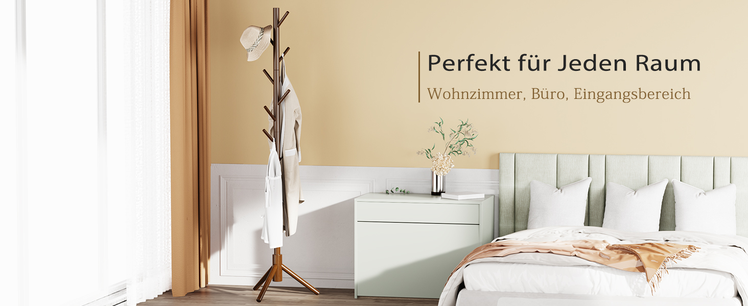 Підвісна вішалка для одягу Pipishell - дерев'яна, з 8 гачками, регульована висота, для дому та офісу