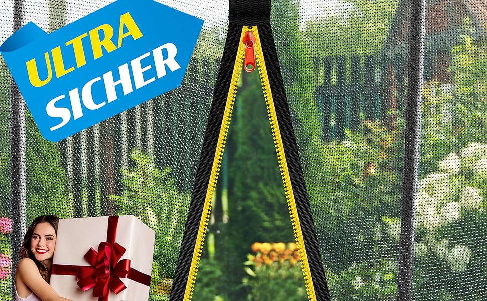 Батут KESSER Ø366 см з сіткою, драбиною, захисним бортиком та сумкою - помаранчевий, вантажопідйомність 150 кг