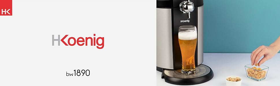 H.Koenig Bierzapfanlage - професійна система для розливу пива з нержавіючої сталі, сумісна з 5л кегами, з інтегрованим охолодженням 2-12°C, LED-дисплей (BW1890)