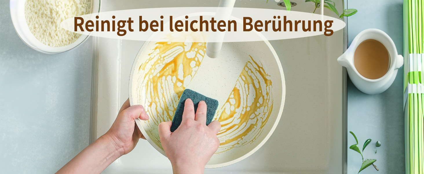 17-ти частинний набір каструль з знімним ручками: Набір посуду Induktion з антипригарним покриттям для всіх типів плит, придатний для миття в посудомийній машині (молочний білий)