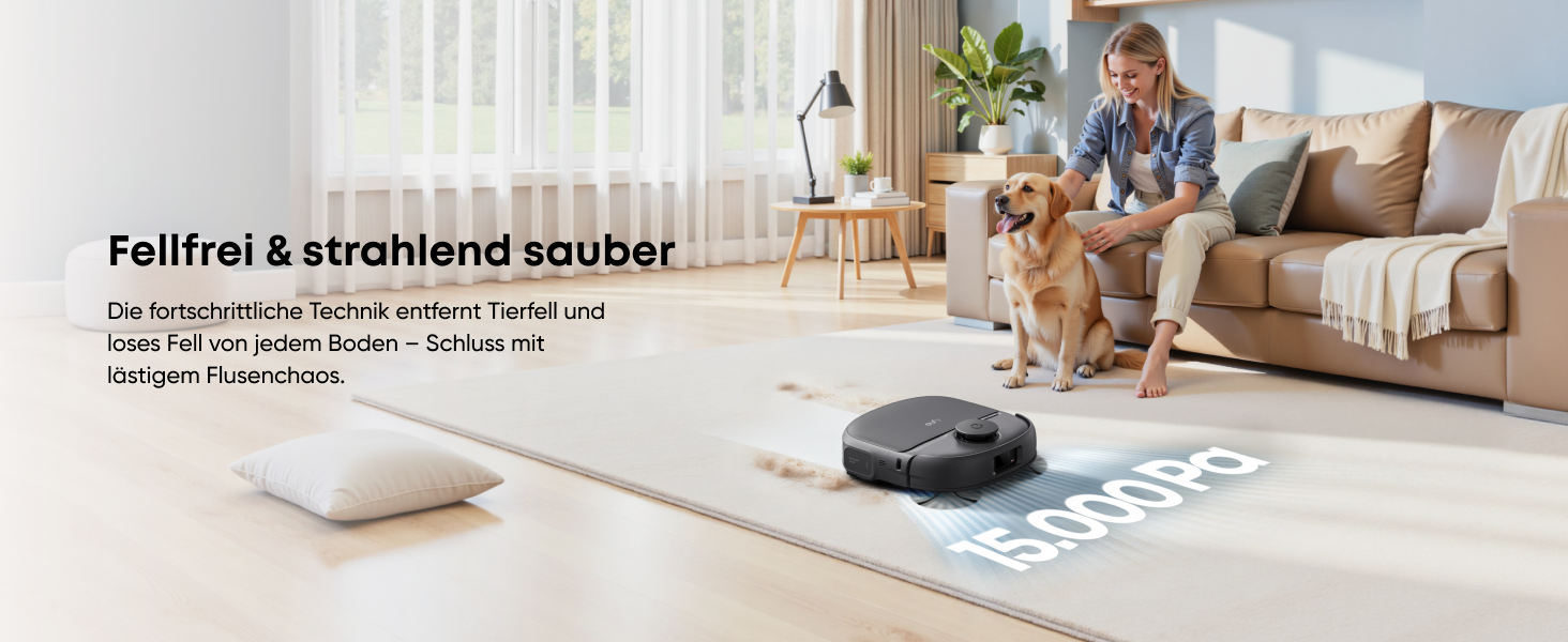 Робот-пилосос Eufy C28 з функцією миття підлоги, HydroJet самоочисний валик, потужність 15000Pa, 5-в-1 Omni-станція, антизаплутувальна щітка, розпізнавання перешкод за допомогою ШІ