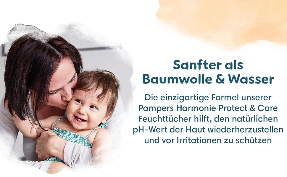 Дитячі вологі серветки Pampers Harmonie Protect & Care, без віддушок, 18 упаковок по 44 шт (792 серветки)