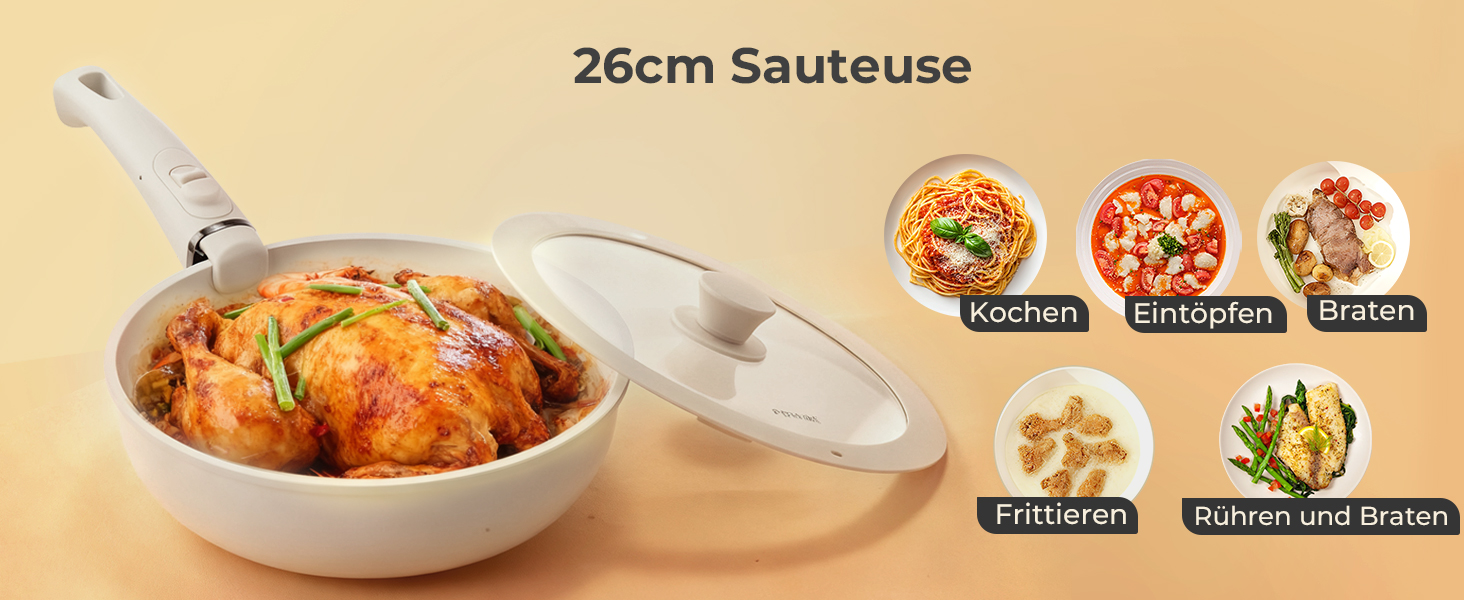 Набір посуду 17 предметів з антипригарним покриттям, індукційний, з керамічним покриттям, сумісний з духовкою, безпечний для миття в посудомийній машині, без PFOA/PFOS