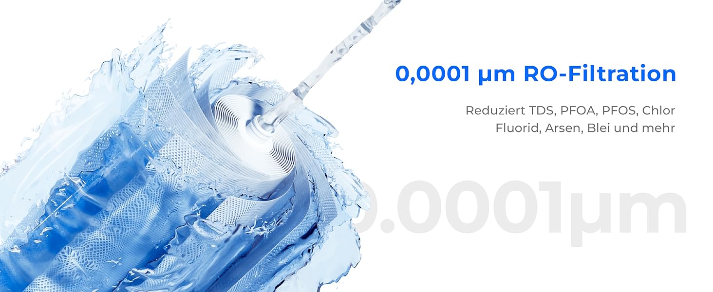 Система зворотного осмосу Waterdrop CoreRO для встановлення на стільницю з миттєвим гарячим водопостачанням, 5 температурних опцій, 6-ступенева фільтрація, 3:1 чиста вода до відпрацювання, зменшує PFAS, без встановлення, WD-C1H