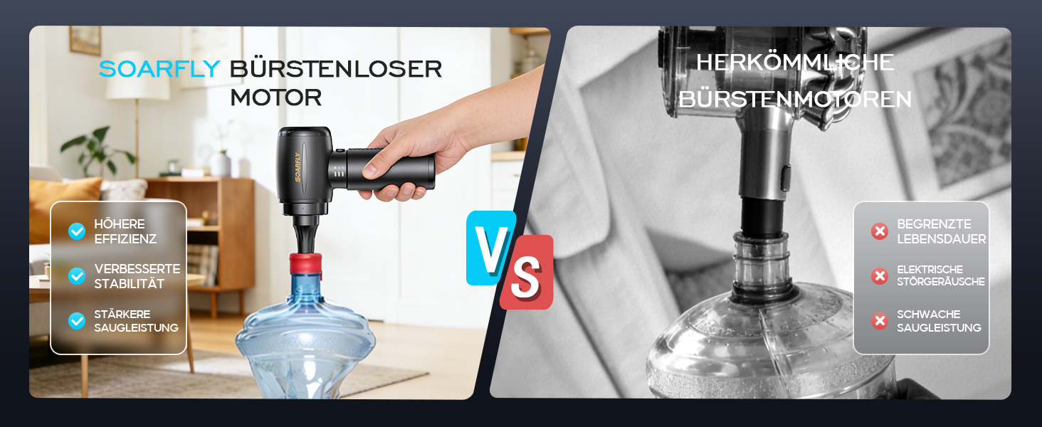 Акумуляторний ручний пилосос SoarFly 4 в 1, 25000Па, бездротовий міні-пилосос для авто, дому та ПК з безщітковим двигуном, LED-підсвіткою та набором щіток, чорний