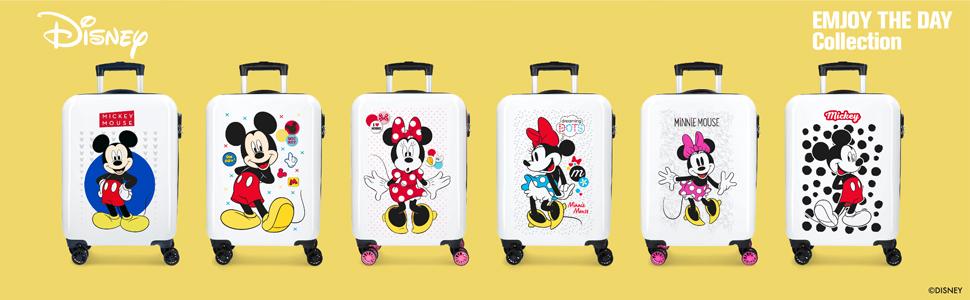Дитяча валіза Disney Minnie Mouse Enjoy the Day, світло-блакитна, ABS-пластик, 50x38x20 см, 34 л, з комбінованим замком та 4 колесами, ручна поклажа
