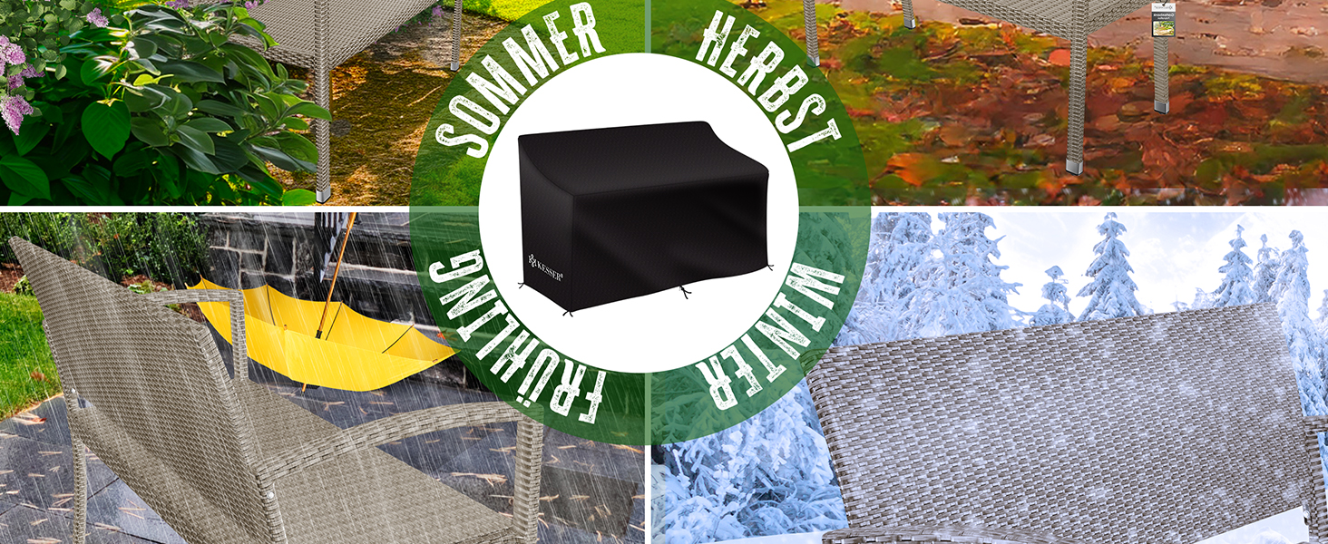 Садовий диван KESSER® з ротангу на 2 особи, вологостійкий, 125x62x90 см | Знімний чохол, ергономічні підлокітники, до 320 кг, антрацит