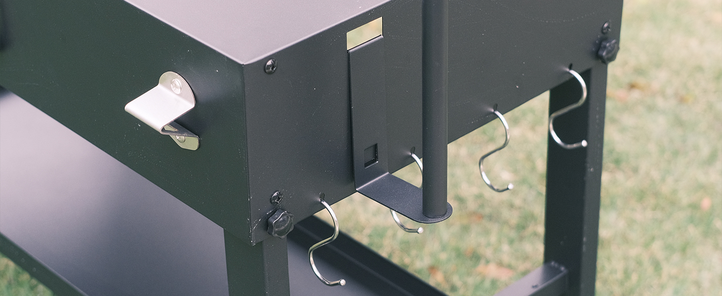 Мобільний гриль-візок для Ninja Woodfire, Weber, Blackstone, Nexgrill, Traeger та інших грилів, візок для гриля з колесами та тримачем для паперових рушників (86 см)