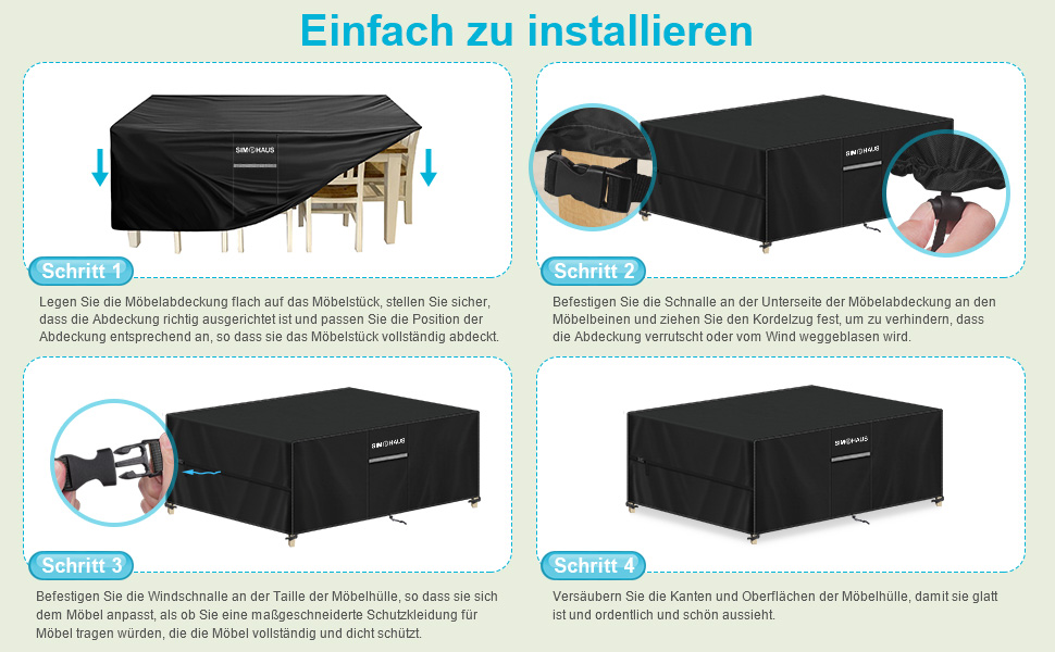 Чохол для садово-патіо меблів 85x85x80 см, вологостійкий, 420D Oxford, для захисту від погодних умов