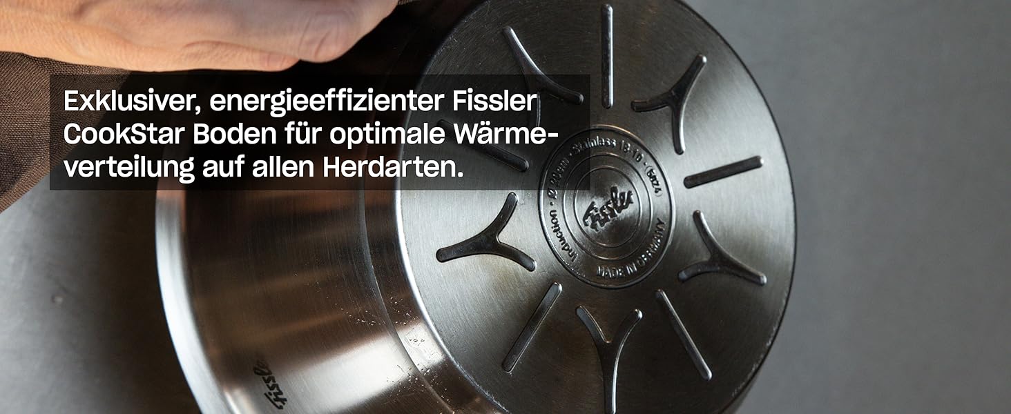 Набір каструль Fissler Original-Profi Collection з нержавіючої сталі, 5 предметів, з металевими кришками, для індукційних плит
