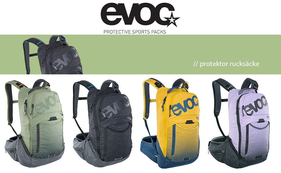 Рюкзак-протектор EVOC TRAIL PRO 16л для одноденних екскурсій та трейл-райдингу, велорюкзак (рюкзак із захисною плівкою для спини LITESHIELD PLUS, екстра легкий, відділення для гідратаційного міхура 3 л, розмір L/XL), різнокольоровий