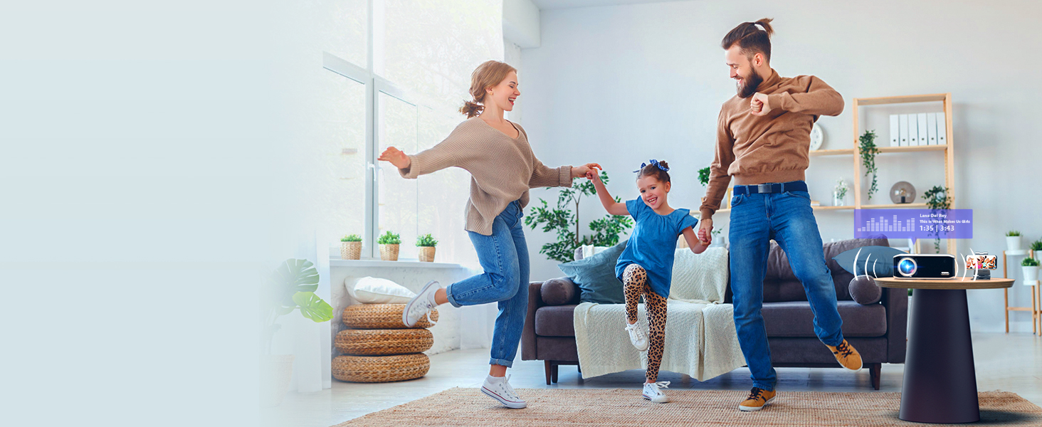 Проектор XuanPad з AI-автофокусом та сертифікацією Netflix, WiFi, Bluetooth, 30000 лм, 1080P, поворотний на 210°, автоматична корекція Keystone, система видалення пилу та відведення тепла