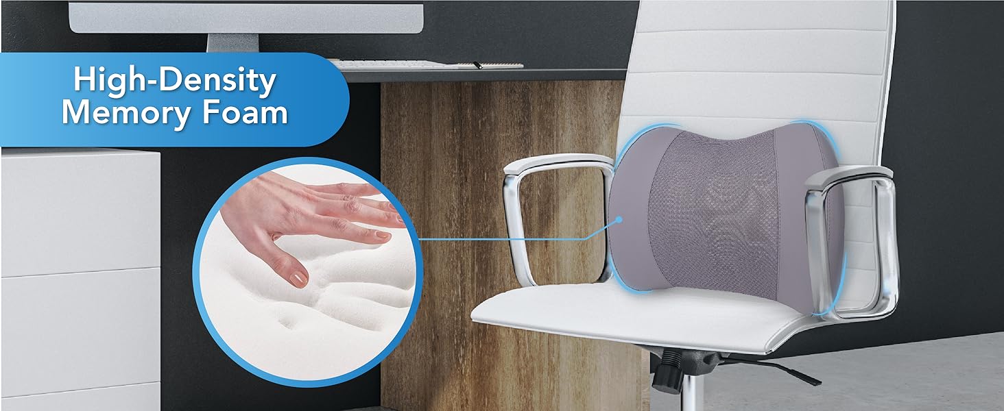 Подушка для підтримки попереку, Memory Foam, для зменшення болю в спині, для авто, офісу, інвалідного візка (Сірий)