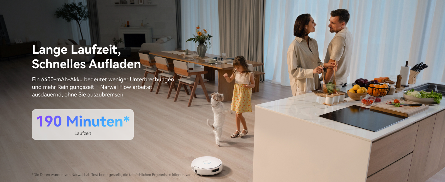 Робот-пилосос NARWAL Flow з функцією миття підлоги, система FlowWash з автоматичним самоочищенням, потужність 22000 Па, збір шерсті тварин DualFlow, миття 45-80°C та гаряче повітря, док-станція для самостійного очищення