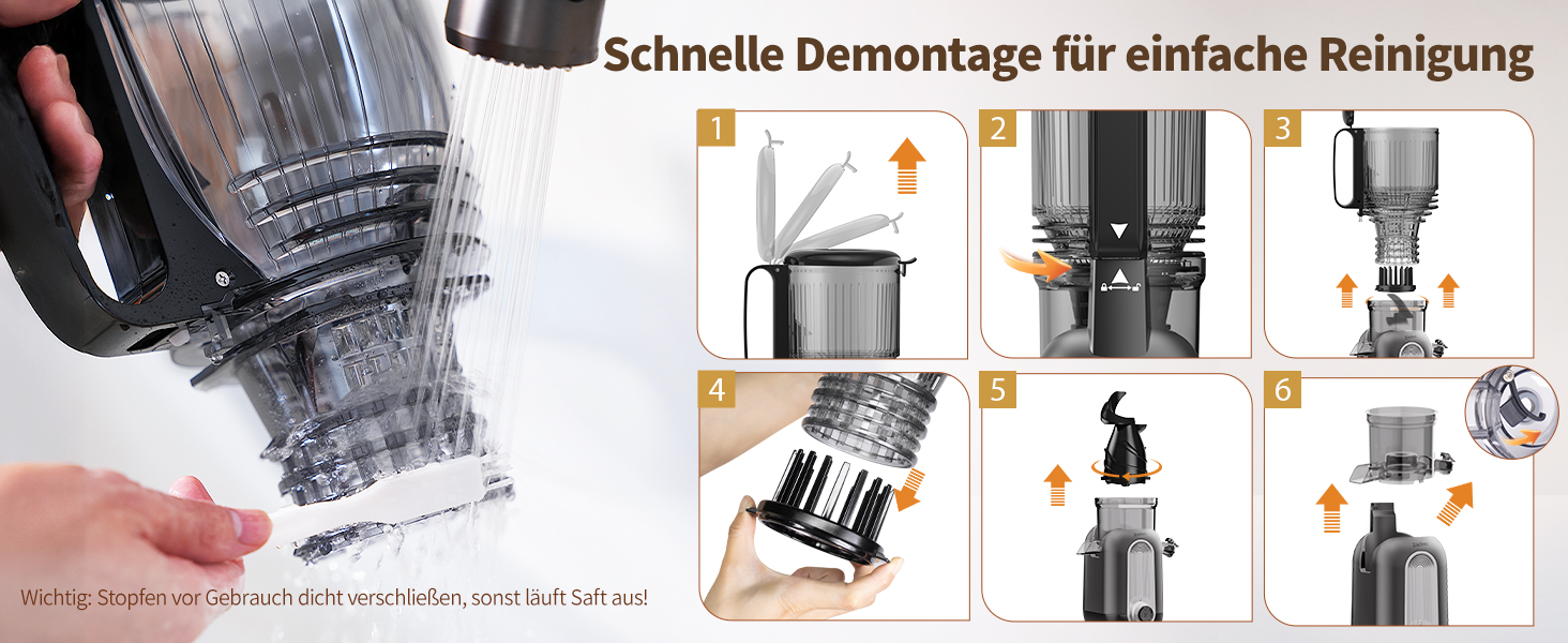 Шовковий відцентровий соковичавник для овочів та фруктів MP-802M XXL – Тест-переможець, 128 мм завантажувальний отвір, холодний віджим, 300W, висока вихідність соку, тихий та легкий у чищенні, для горіхового молока та фруктового морозива