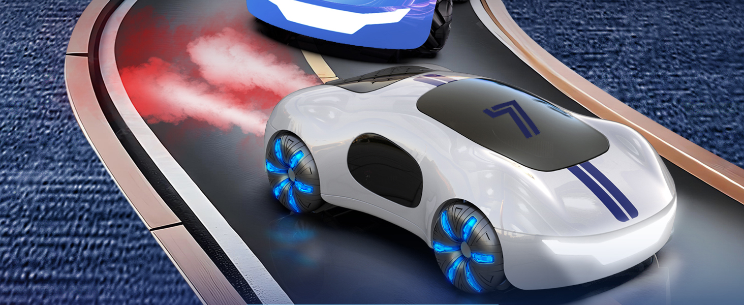 RC Авто на радіокеруванні Stunt Car з світлом та димом, 2.4GHz, для дітей від 6 років, блакитний