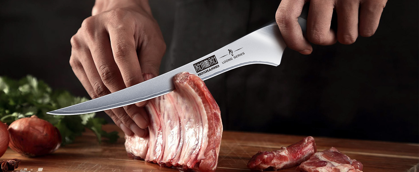 Набір кухонних ножів HOSHANHO 7 предметів: професійний японський набір з нержавіючої сталі з високим вмістом вуглецю, ультрагострі ножі з ергономічними ручками з паккавуда