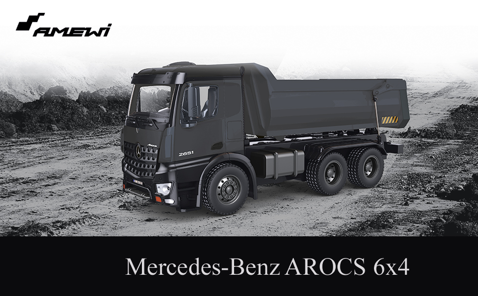 Модель самоскида Mercedes-Benz Kipper PRO Metall V2 2.4GHz сірий - RTR