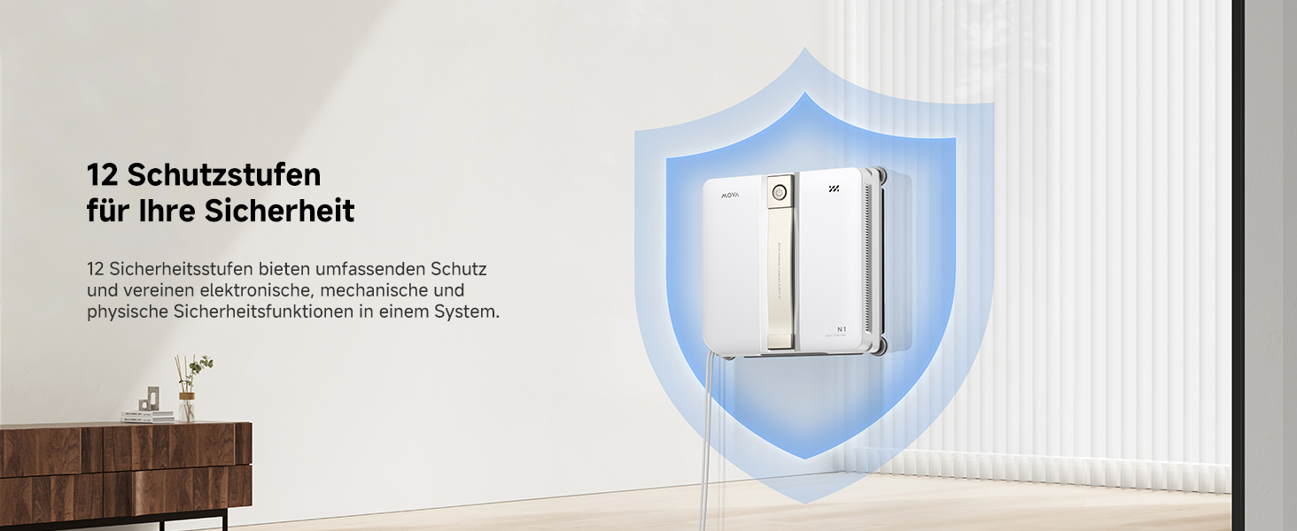 Робот для миття вікон MOVA N1, компактний, система подвійного розпилення, 8000 Па, безпечний, інтелектуальна навігація, повне покриття, все в одному