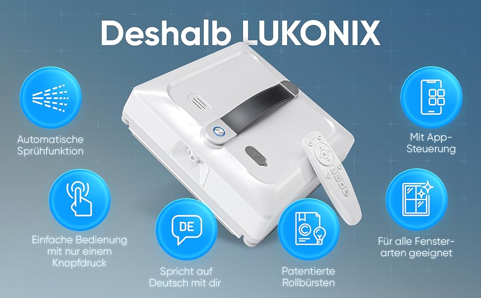 Робот для миття вікон Winbot Roboclean з пульверизатором, анти-падіння та керуванням через додаток