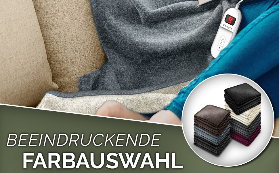 Електрична грілка з плюшу 200x180 см, сертифікат TÜV SÜD GS | З таймером, 9 температурних режимів, відключенням, цифровим дисплеєм, пральна до 40°C, бордовий колір