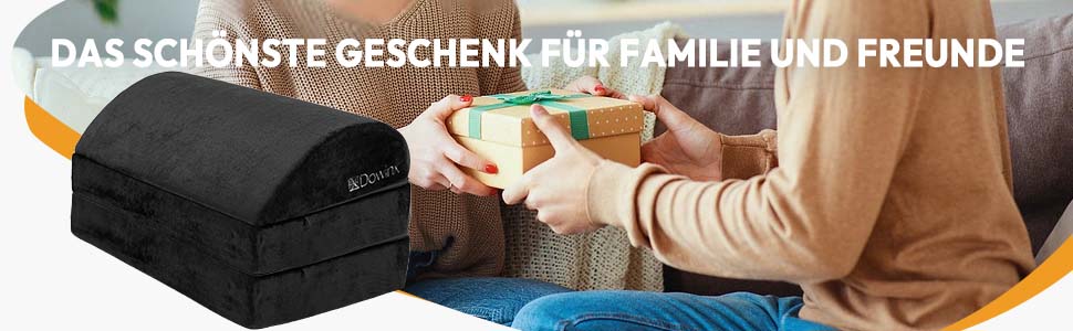 Підставка для ніг під стіл Dowinx, регульована висота, знімний чохол, зручна підставка для офісу, авто, дому (3 шари, чорний)