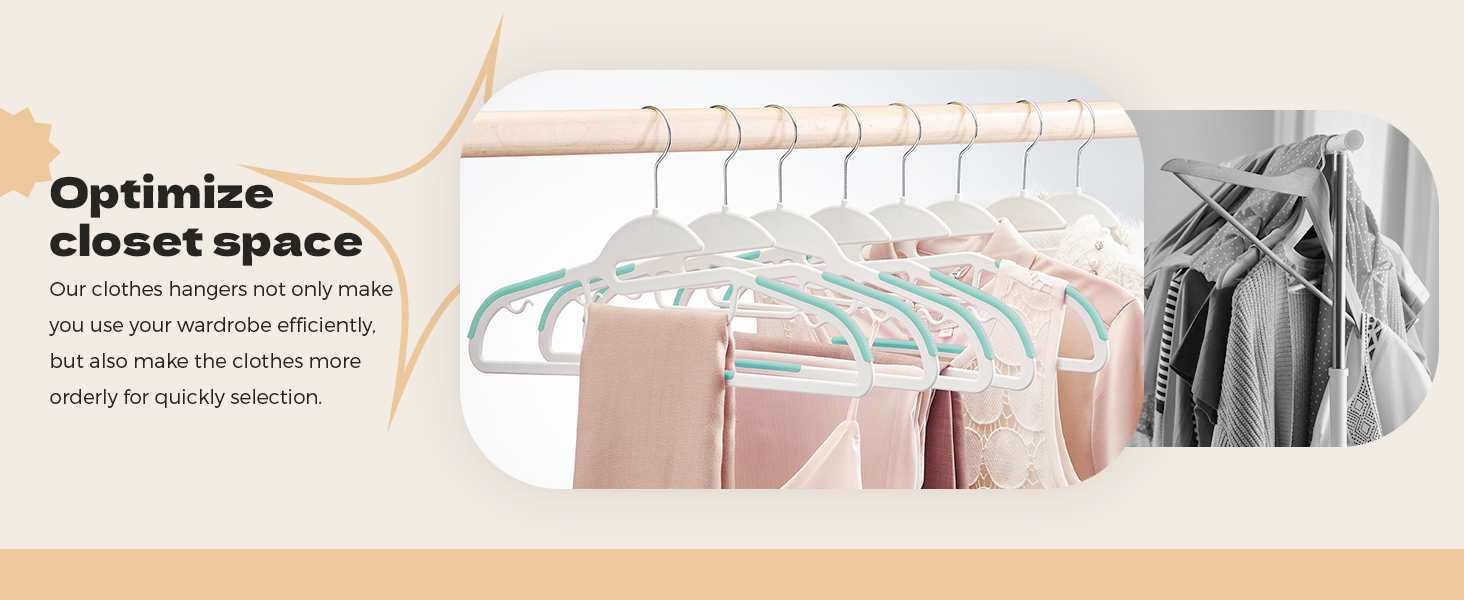 50 шт. Плечі для одягу HOUSE DAY з пластику, неслизькі, для вологого та сухого одягу, обертаються на 360°, міцні, економія місця