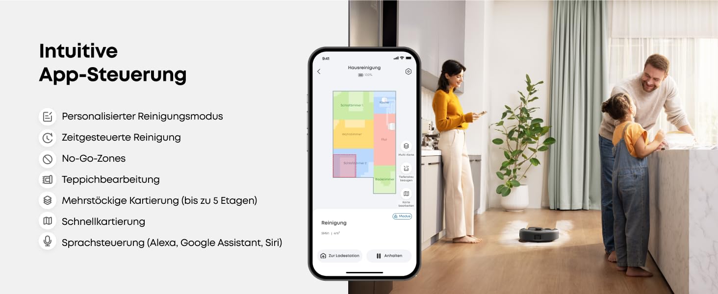 Робот-пилосос eufy HydroJet з функцією миття, 20000Pa, Turbo-сила всмоктування, щітки DuroSpiral, CornerRover для кутів, станція All-in-One, для тварин та дітей (E20)