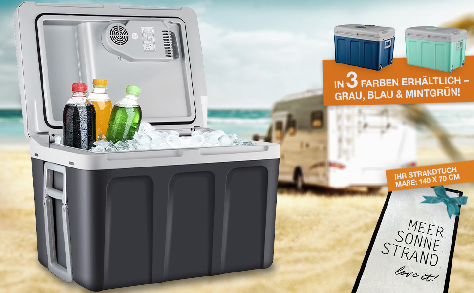 Термобокс електричний 2-в-1 TOM XXL 40л з охолодженням та підігрівом на колесах (230V/12V) для авто, кемпінгу, трейлера - сірий + подарунок