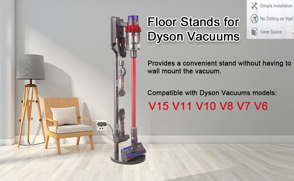 Підставка та тримач аксесуарів BAMBOOST для Dyson V15, V11, V10, V8, V7, V6, чорний