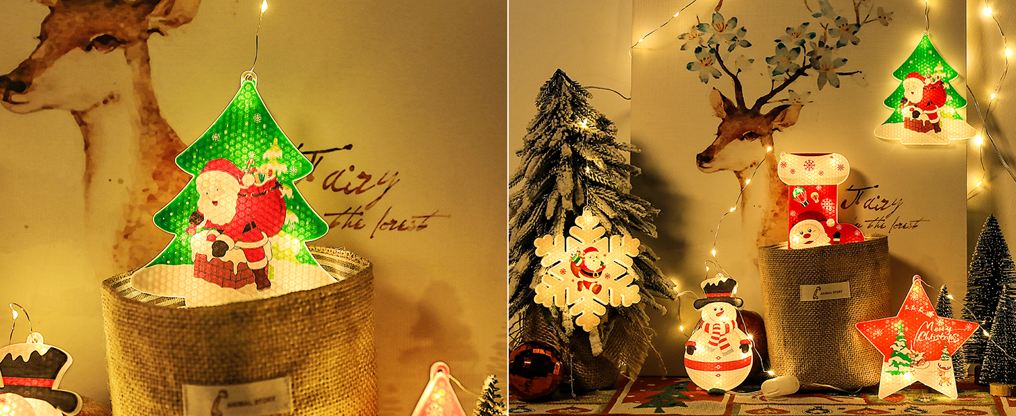 Льоново-новорічна гірлянда на вікна BLOOMWIN - 120 LED, 8 режимів, тепле біле світло, USB, 3D мотив