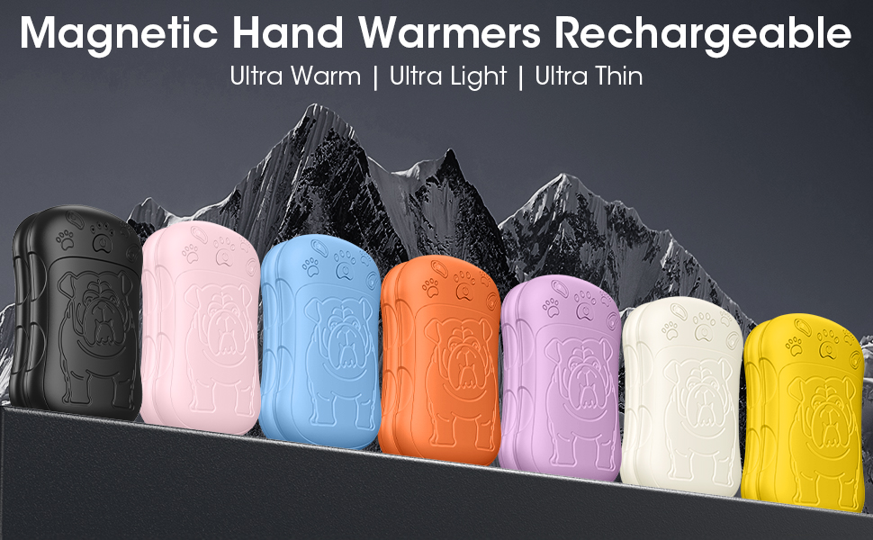 Електричні грілки для рук, 2 шт. 6000mAh, акумуляторні, багаторазові, для спорту, полювання, кемпінгу, теплий подарунок для жінок, чоловіків, дітей (чорний)