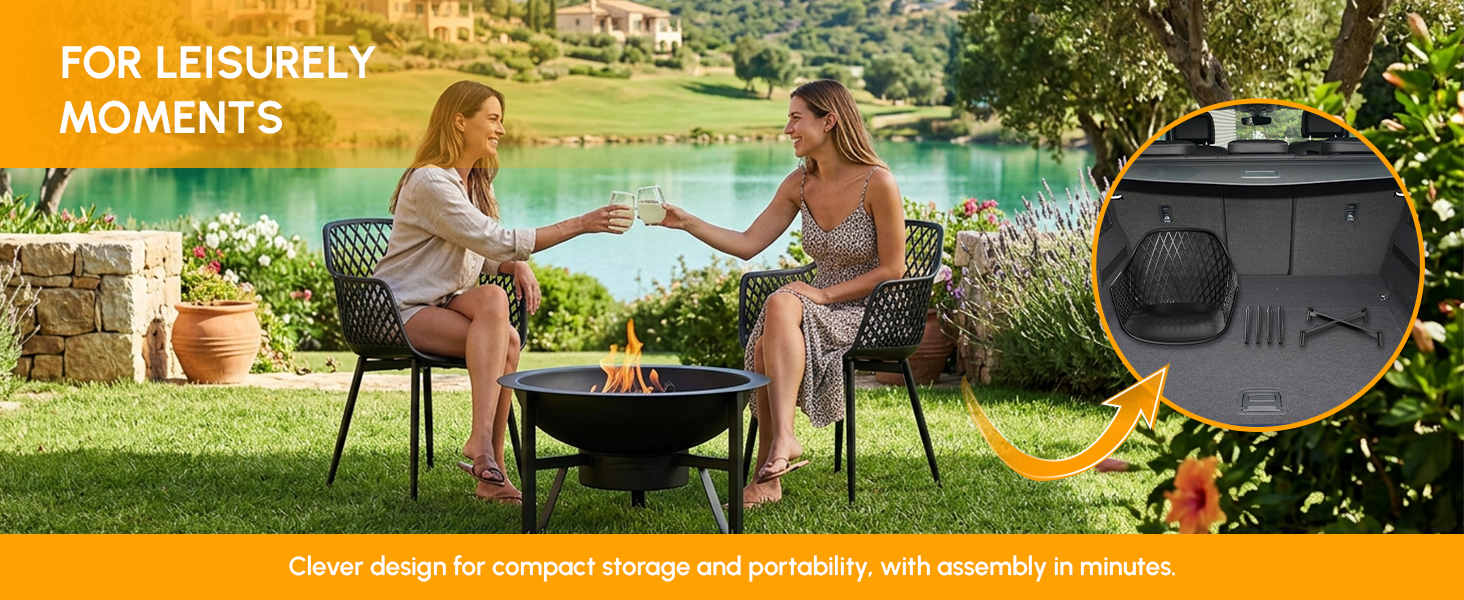 Набір садових стільців для відпочинку на терасі та балконі, чорний (8 шт.)