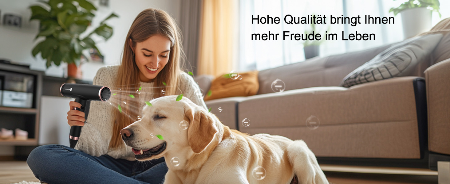 Іонний фен для волосся Slopehill з безщітковим двигуном 110,000 RPM, біокерамічний технологічний обдув, магнітний дифузор, низький рівень шуму, матовий чорний