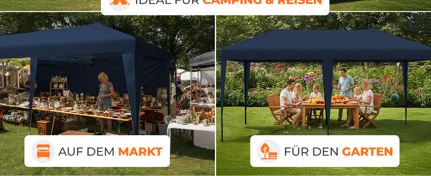 Павільйон Kronenburg розкладний, 3x3 м, водонепроникний, захист від сонця UV 50+, колір шампань, з 4 боковими частинами