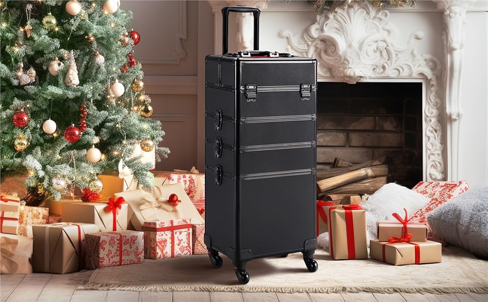 Косметичка-валіза Yaheetech 4-в-1 з роликами: зручний органайзер для макіяжу та косметики