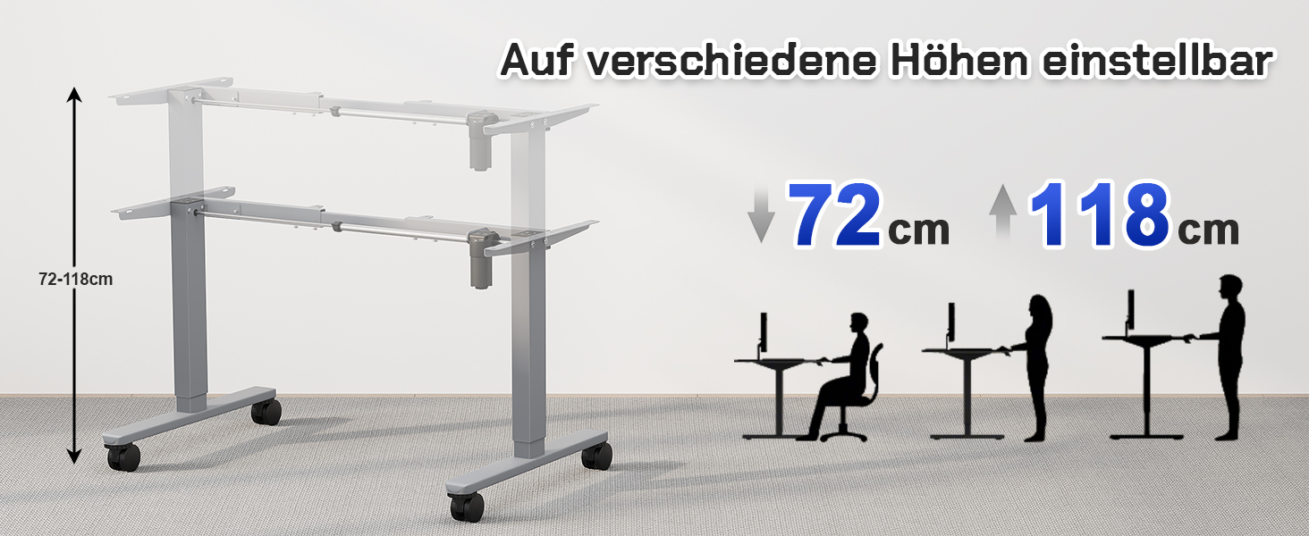 Столешниця JUMMICO для столу з регулюванням висоти, з потужними моторами, 3-ох пам'ять, для сидіння та стояння (білий), 100 x 160 см