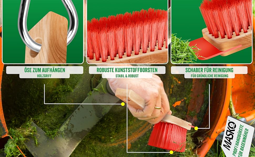 Бензиновий газонокосарка MASKO® 5in1 | Ширина косіння 51 см | 8 положень висоти стрижки | 4-тактний OHV двигун 6.0 PS | Об'єм кошика 65 л | В комплекті: комплект для мульчування, боковий викид (ширина 42 см)