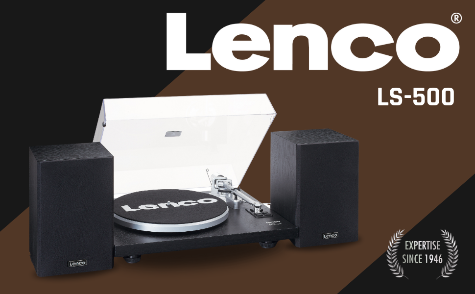 Програвач вінілу Lenco LS-500 Hi-Fi з Bluetooth, зовнішні колонки 2x30 Вт, ремінний привід, автозупинка, вбудований передпідсилювач, корпус із МДФ, дуб