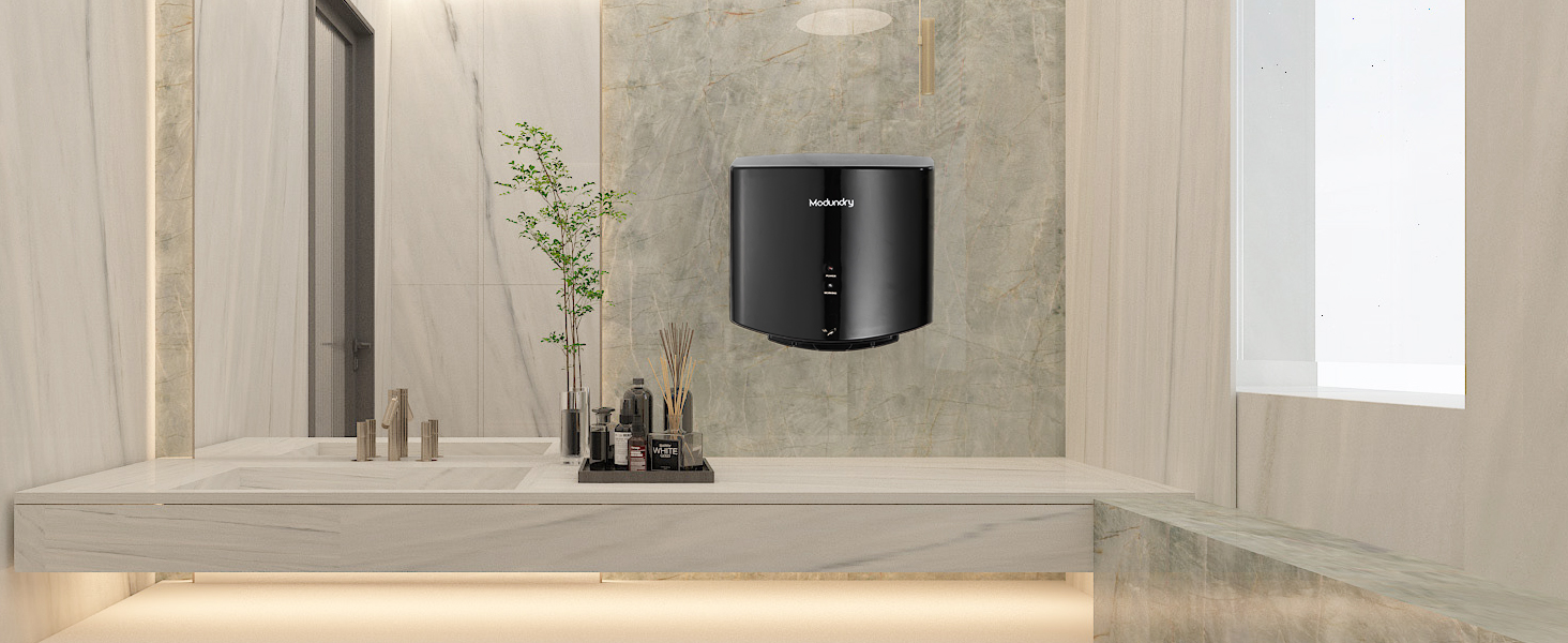 Автоматичний електричний сушар для рук настінний для дому та офісу, чорний