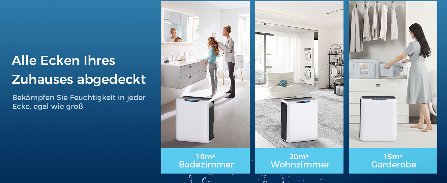 Електричний осушувач повітря 3л, для дому до 20㎡, з технологією Dual Peltier, 30дБ, таймер 24г