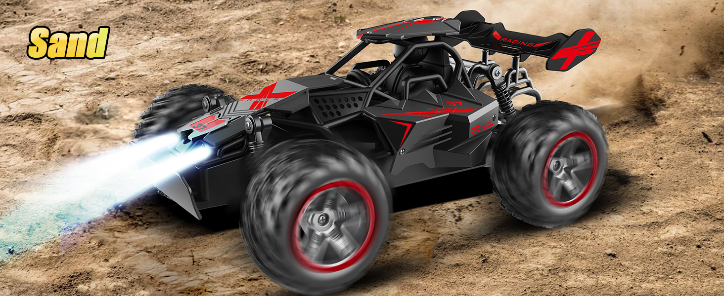 Радіокерований позашляховик 2.4GHz, LED підсвічування, швидкість 15+ км/год, іграшка для хлопчиків, чорно-червоний
