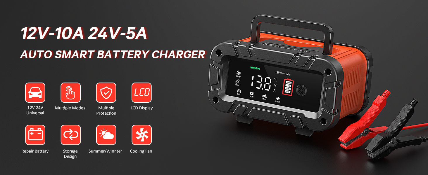 Автоматичний зарядний пристрій для акумуляторів з температурною компенсацією (10A)