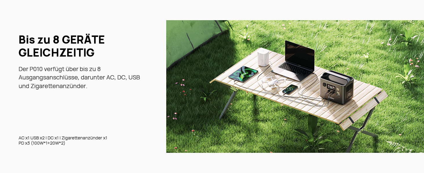 Портативна електростанція AFERIY, ємність 512 Wh, номінальна потужність 230 W