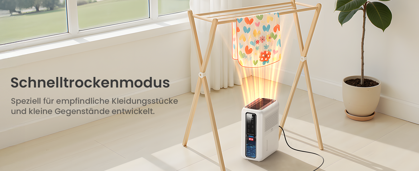 Електричний осушувач повітря з 2L баком та контролем вологості - тихий, для ванної кімнати, шафи. Білий та чорний кольори