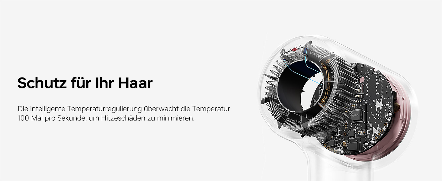 Компактний фен для волосся Laifen Mini з безщітковим мотором 110 000 об/хв та іонізацією, швидке сушіння, низький рівень шуму, колір: рожевий