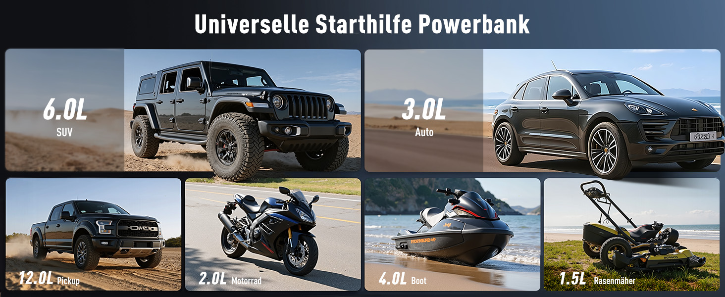 Powerbank-пусковий пристрій UTRAI 7000A з компресором та OBD-сканером. 2000 люмен LED, 160W DC, для бензинових та дизельних авто