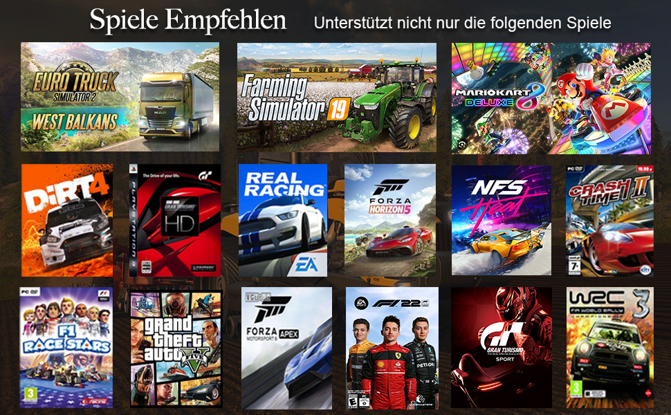 Ігровий кермо VooFun Racing Wheel для PC/PS4/Switch/PS3/Xbox One/Xbox 360 з педалями, 270°, чорний